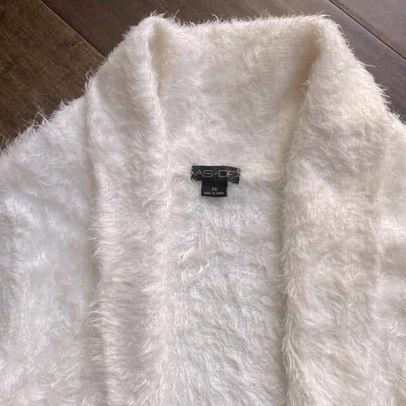 ASbyDF Luxe cardigan, Size XS, White, open front - Picture 5 of 8